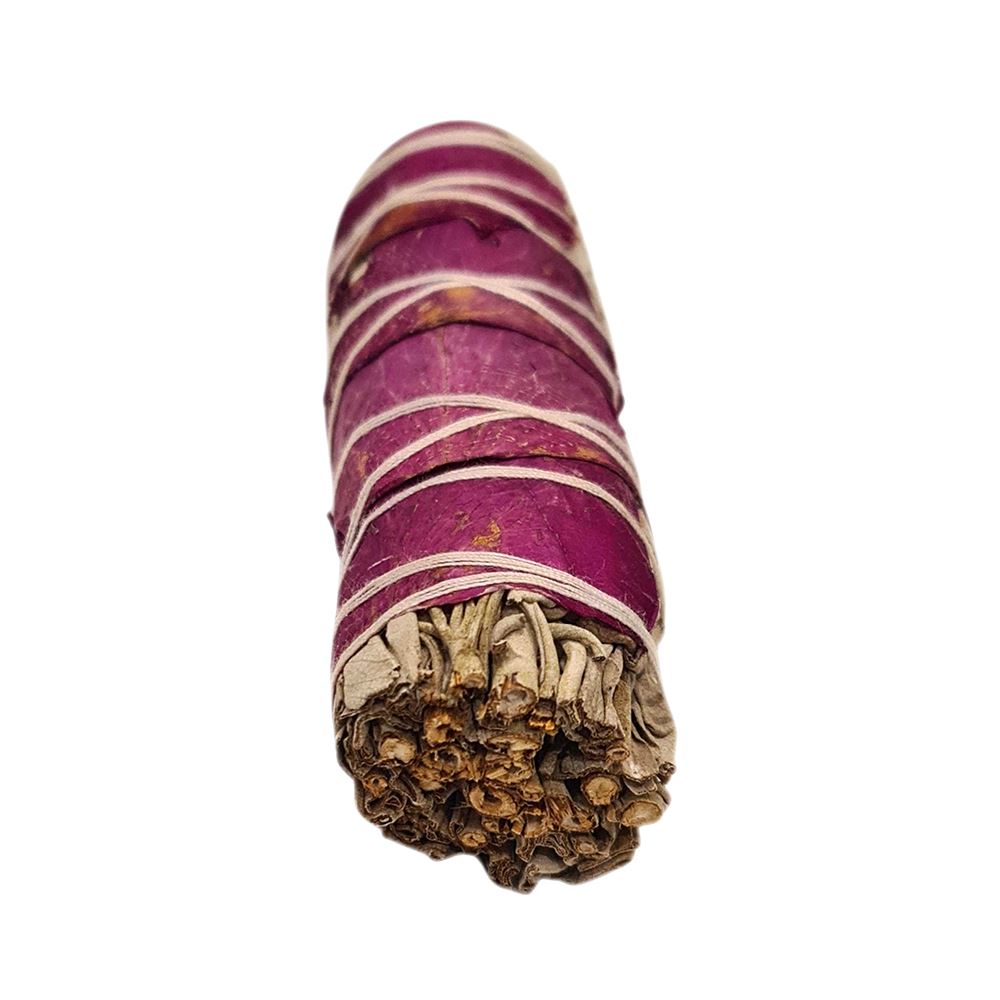 Smudge Stick - White Sage and Pink Petals 10cm