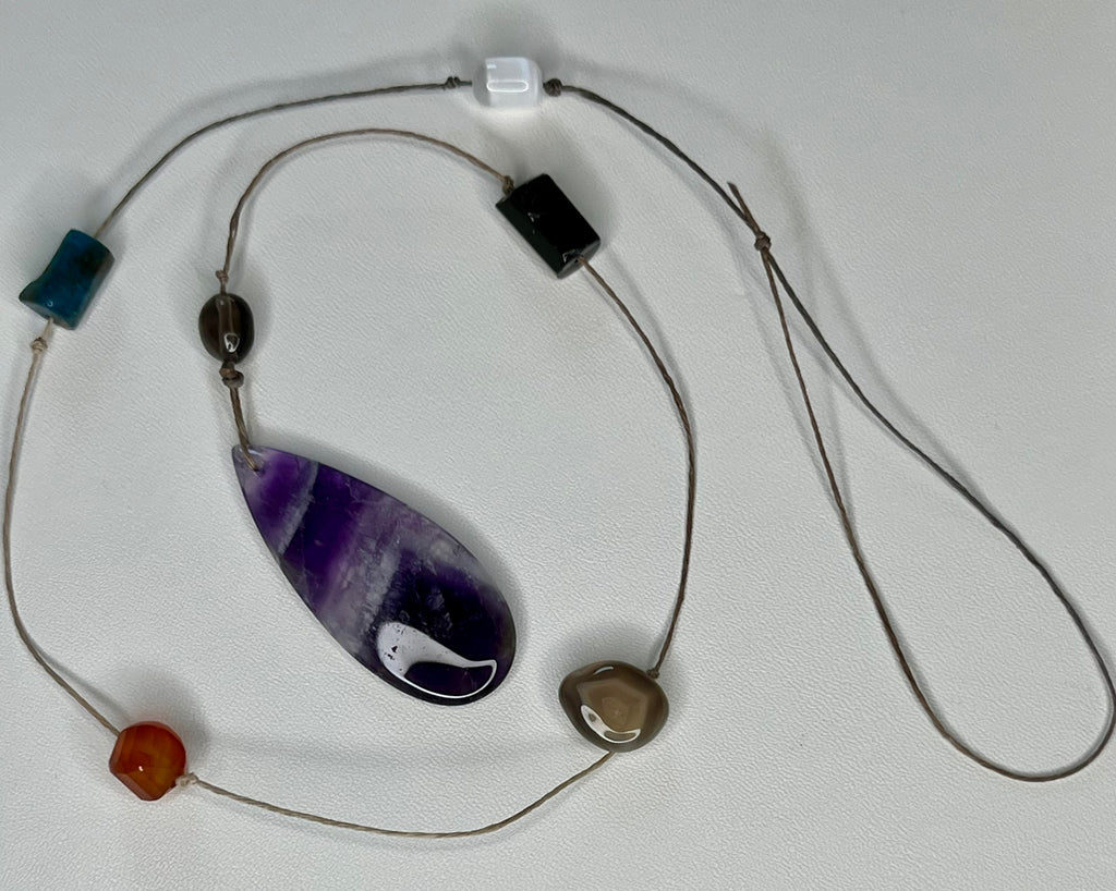 Banded Amethyst Energy Lightcatcher - Spiritual Protection & Grounded Wisdom