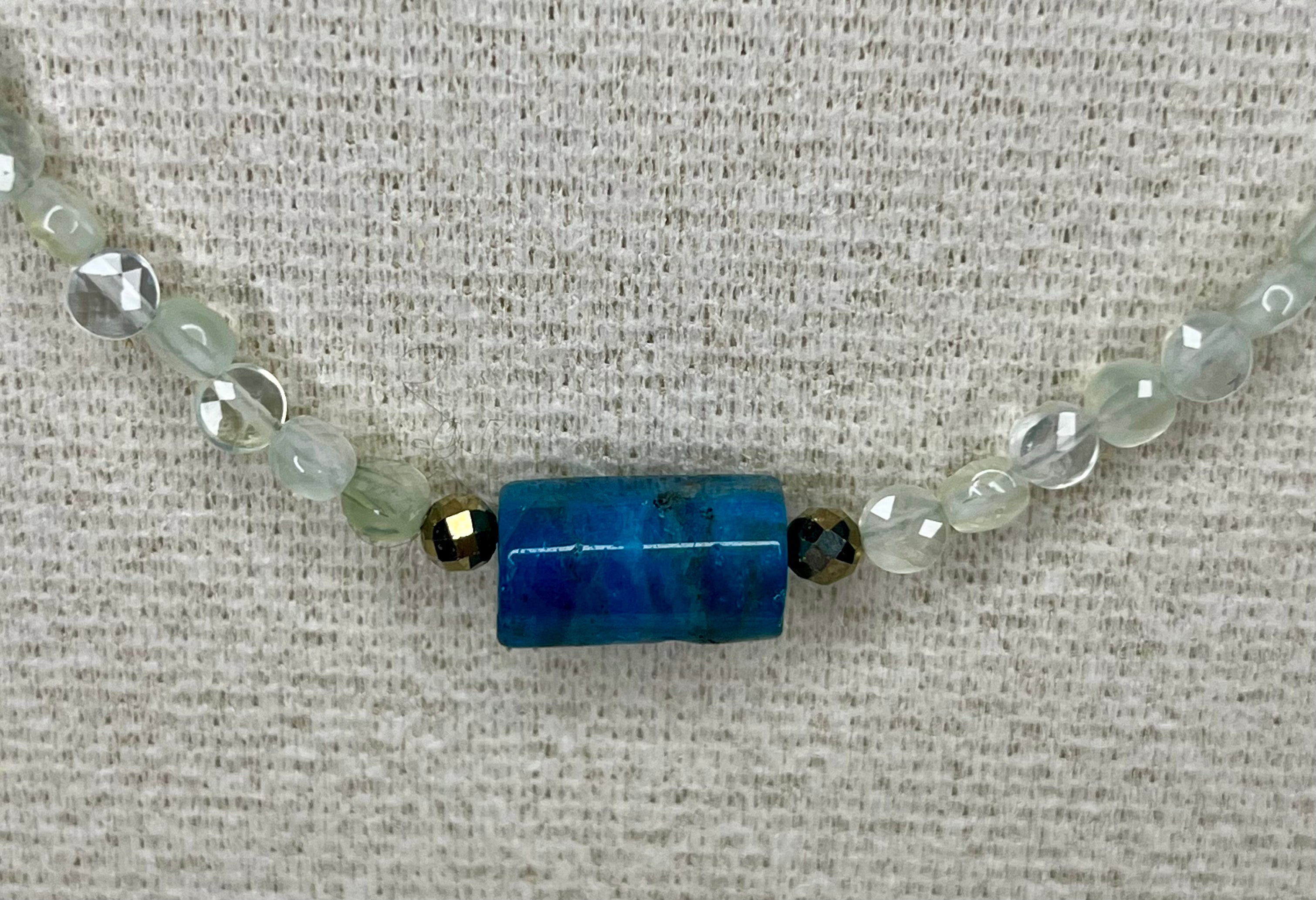 Manifestation & Inner Peace Energy - Blue Apatite & Prehnite with Pyrite