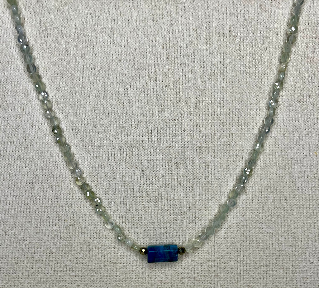 Manifestation & Inner Peace Energy - Blue Apatite & Prehnite with Pyrite